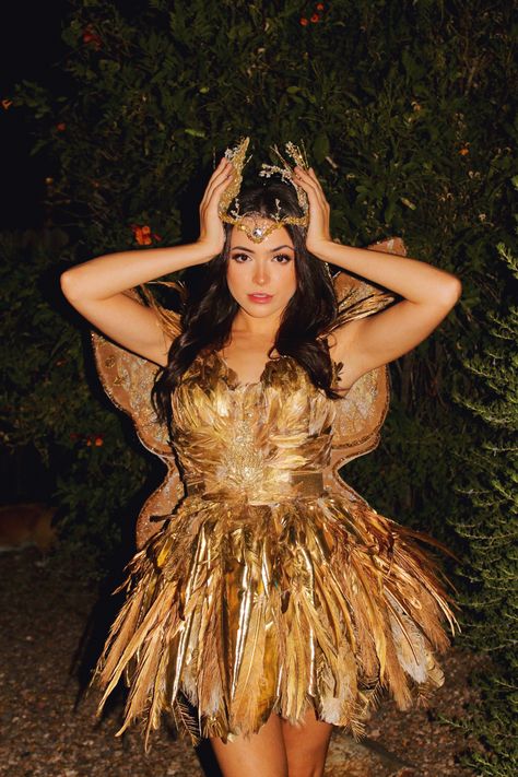 Golden Fairy Costume, Gold Fairy Costume, Kendall Jenner Costume, Golden Fairy, Best Celebrity Halloween Costumes, Celebrity Halloween, Celebrity Halloween Costumes, Costumes Ideas, Fairy Costume