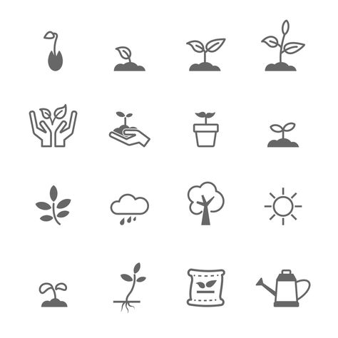 sprout icons vector Sprout Logo, Seed Tattoo, Logo Garden, Vector Symbols, Plant Icon, Plant Tattoo, Plant Vector, Graphic Design Fun, Branding Design Inspiration