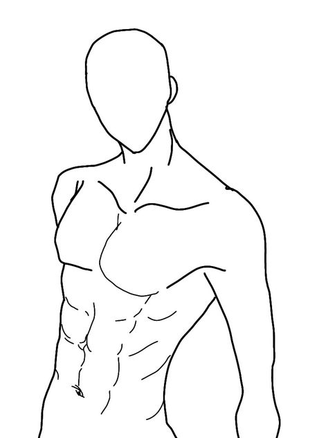 Abs Men Body Outline Drawing, Body Trace Drawing, Anime Abs Drawing, Boy Outline Drawing, Abs Drawing Reference, Abs Sketch, Ab Drawing, Drawing Abs, Abs Drawing