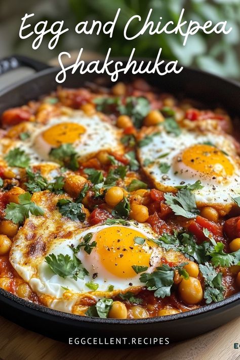 This delightful Middle Eastern recipe combines poached eggs in a spicy tomato sauce with protein-packed chickpeas, making for a nourishing and satisfying meal. #Chickpea Shakshuka recipe #Chickpea Shakshuka vegan #chickpea and spinach shakshuka #one pot chickpea shakshuka #chickpea and kale shakshuka #1-pot chickpea shakshuka #chickpea and kale shakshuka smitten kitchen #Shakshuka #Shakshuka recipe #shakshuka eggs #shakshuka eggs recipe Vegetarian Shakshuka, Eastern Recipe, Chickpea And Spinach, Shakshuka Recipe, Breakfast Recipes Easy Quick, Shakshuka Recipes, Healthy Egg Breakfast, Healthy Brunch Recipes, Vegan Chickpea