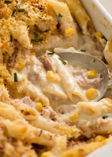 Tuna Mornay Pasta Bake, Tuna Mornay Recipe, Tuna Mornay, Tuna Bake, Tuna Pasta Bake, Tuna Casserole Recipes, Tuna Casserole, Tuna Pasta, Recipetin Eats