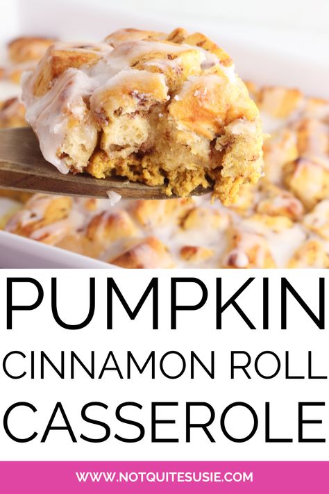 This Pumpkin Cinnamon Roll Casserole is the ultimate blend of warm spices, gooey cinnamon rolls, and a touch of pumpkin magic. Whether you're hosting a brunch or simply craving a sweet treat, this recipe will steal the show! Pumpkin Pillsbury Cinnamon Rolls, Pumpkin Cinnamon Roll Bake, Pumpkin Cinnamon Rolls Pillsbury, Recipes Using Pillsbury Cinnamon Rolls, Cinnamon Roll Casserole Pillsbury, Can Cinnamon Rolls Ideas, Cinnamon Rolls Casserole, Overnight Cinnamon Roll Casserole, Pumpkin Cinnamon Roll Casserole