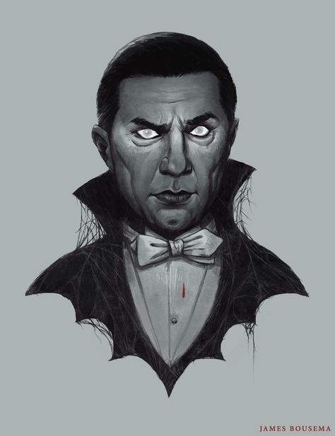 Dracula Bela Lugosi Portrait by James Bousema Bela Lugosi Tattoo, Nosferatu Drawing, Dracula Black And White, Monsters Tattoo, Vtm Nosferatu Art, Bela Lugosi Dracula Art, Universal Monsters Art, Monster Tattoo, Bela Lugosi