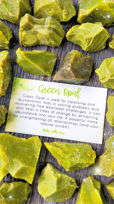 Green Opal Meaning, Opal Meaning, Crystal Specimens, Chakra Balance, Energy Therapy, Crystal Clusters, Winter Green, Amethyst Tumbled, Key Words