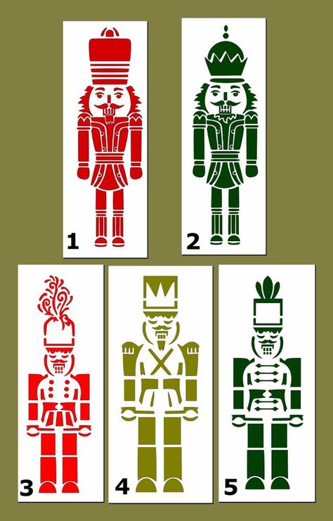 LARGE NUTCRACKER STENCILS ** 5 Design to choose from ** 100% REUSABLE FOR YEARS Large Nutcracker, Nutcracker Crafts, Mandala Stencils, Nutcracker Ballet, Scroll Saw Patterns, Ink Ideas, Running Water, Cricut Maker, Scroll Saw