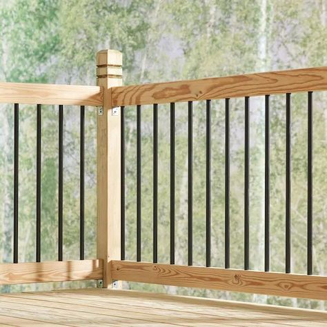 Pressure Treated Wood Deck, Black Balusters, Treated Wood Deck, Deck Handrail, Deck Railing Kits, Pressure Treated Deck, Deck Railing Systems, Deck Balusters, Wood Balusters