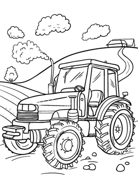 Tractor Coloring Pages, Farm Coloring Pages, Farm Animal Coloring Pages, Truck Coloring Pages, Coloring Pages For Boys, Coloring Pages To Print, Cute Coloring Pages, Free Printable Coloring, Animal Coloring Pages