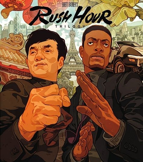 The Rush Hour Trilogy cover art is great Sachin Teng, Dope Cartoons, 얼굴 드로잉, Arte Peculiar, 얼굴 그리기, Dope Cartoon Art, Rush Hour, Black Artwork, Movie Poster Art