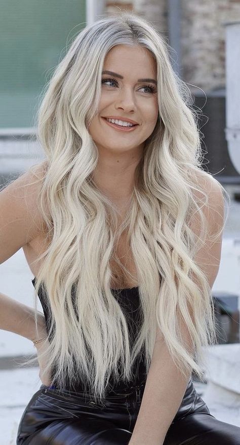 Blonde Summer Hair Colors 2024: Discover Your Seasonal Style Today Long Icy Blonde Hair, Dimensional Platinum Blonde, Tomboy Haircuts For Women, Blonde Platinum Hair, Barbie Blonde Hair, Blonde Summer Hair, Summer Ombre Nails, Blonde Hair Pale Skin, Cool Blonde Hair Colour