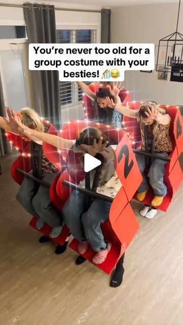 Jen Watson | Cleaning, Organizing, Home Tips & more. on Instagram: "Out of all the group costumes, this one’s my favorite. 
I love it lol so fun!🎢😂
.
.
Via @substanceyyc 
.
.
.
.
.
.
.
.
.
.
.
.
.
.
.
.
.
.
.
.
.
.
.
:
#groupcostume #halloweencostume #halloweencostumeideas #groupcostumes #rollercoasters #costumeideas #funny #rollercoaster #opticalillusion #illusion #trickortreat #halloweentime #halloween2024 #diycostume #diyhalloween #halloweenideas #homemadecostume #diyhalloweencostume #halloweenparty" Rollercoaster Halloween Costume, Fun Cosplay, Organizing Home, Homemade Costume, Diy Halloween Costume, Home Tips, Group Costumes, Cleaning Organizing, Diy Costumes