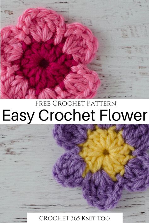 Easy Crochet Flower, Crochet Flower Hat, Easy Flowers, Daisy Duke, Crochet Flowers Easy, Crochet Flowers Free Pattern, Crocheted Flowers, Easy Crochet Patterns Free, Gift Crochet