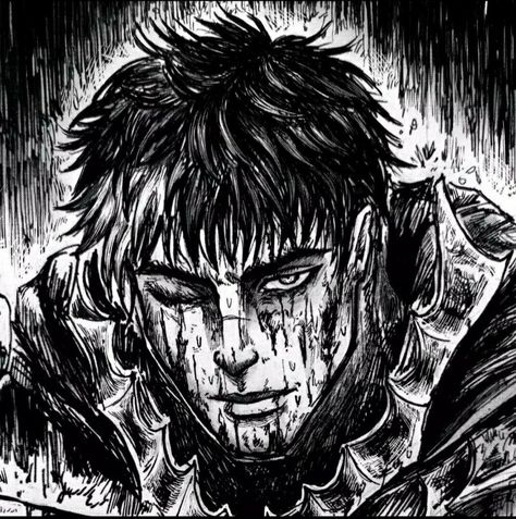 Berserk Panels, Guts Berserk, Berserk Guts, In The Rain, Art Anime, The Rain, Manga Art, Manga Anime, A Man