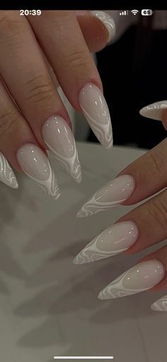 White Stiletto Nails, Deep Snow, Wood Nails, Classy Nail Designs, Airbrush Nails, Light Nails, Edgy Nails, Warm Clothes, Girly Acrylic Nails