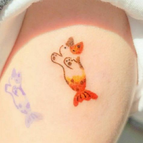 A Tattoo, On The Side, Tattoo On, Tattoo Design, A Cat, Tattoo Ideas, Fish, Tattoos, Design