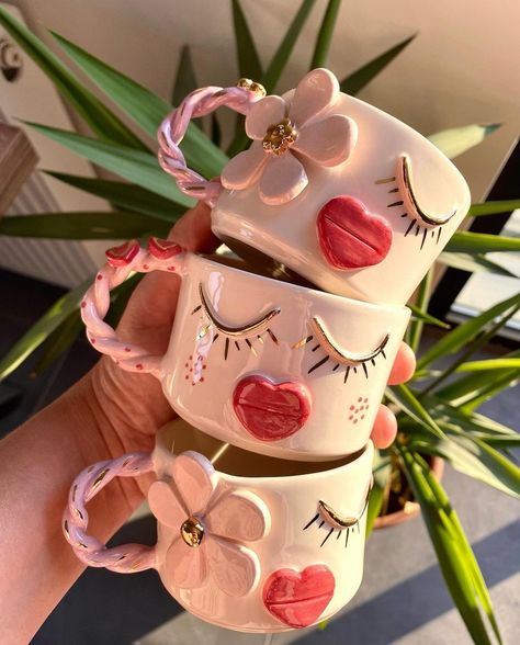 handmade ceramics • Instagram Blouse Necklines, Clay Plates, Mug Crafts, Clay Mugs, March 17, Diy Keychain, Apartment Living Room, Handmade Ceramic, Ceramic Pottery