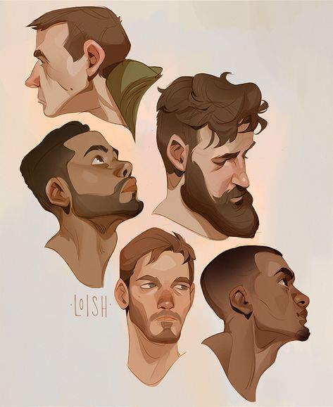 Loish Art, Head Studies, Drawing Expressions, Cartoon Character Design, Illustration Character Design, Facial Expressions, Illustration Artists, Art Reference Photos, Beards