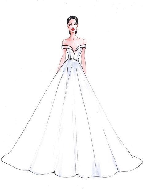 New dream Wedding Dress Drawings, Fashion Illustration Poses, Wedding Dress Sketches, Fashion Illustrations Techniques, Dress Illustration, Dress Design Drawing, Fashion Illustration Sketches Dresses, Seni Dan Kraf, Fashion Sketches Dresses