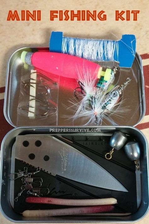 Mini Fishing Kit for Your Bug Out Bag 3 Survival Fishing Kit, Survival Fishing, Get Home Bag, Survivor Quotes, Survival Bag, Survival Supplies, Survival Quotes, Fishing Kit, Operation Christmas Child