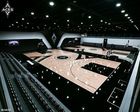 Basketball Stadium Design, Basketball Gym Design, Training Room Aesthetic, Indoor Stadium Design, Basketball Gym Aesthetic, Indoor Basketball Court In House, Black Basketball Court, Basketball Court Aesthetic, Luxury Gym Design