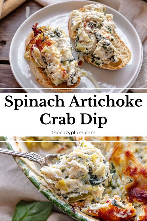 Crab Artichoke Dip Baked, Spinach Artichoke Crab Dip, Artichoke And Crab Dip, Spinach And Crab Dip, Spinach Crab Dip, Crab Spinach Artichoke Dip, Artichoke Crab Dip, Crab Dip With Cream Cheese, Spinach Dips