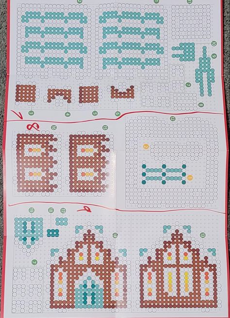 Perler Bead House Pattern, Christmas Perler Beads, Seed Bead Projects, Melty Bead Patterns, Easy Perler Beads Ideas, 3d Perler Bead, Fuse Bead Patterns, 3d Figures, Hama Beads Design