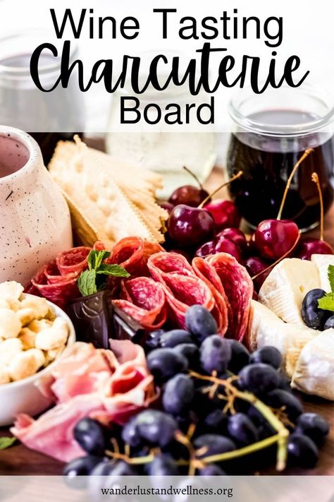 Dinner Charcuterie Board Ideas, Dinner Charcuterie Board, Charcuterie Board And Wine, Charcuterie Board For Beginners, Dinner Charcuterie, Wine Tasting Appetizers, Wine Tasting Food, Wine Flight, Charcuterie Party