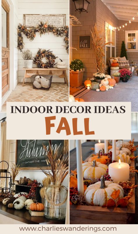 Looking for some inspiration for your yearly Autumn Decorations Indoor? Here is a collection of the most beautiful decorating ideas for the upcoming Fall season. | fall decorations indoor | fall decor ideas for the home | fall decor inspiration | fall decor ideas | fall decor living room cozy | autumn decor ideas | autumn decorating ideas | autumn decorations indoor | indoor autumn decor ideas | autumn house decor ideas | fall decor indoor ideas | fall decor indoor simple Fall Decor Ideas Inside Home, Fall Decor Ideas For The Home Inside, Simple Fall Entryway Decor, Fall Decorations Inside The House, Fall Decor Ideas For Inside Home, Fall Decor Inside Home, Decorate House For Fall, Indoor Pumpkin Decor, Indoor Pumpkin Display