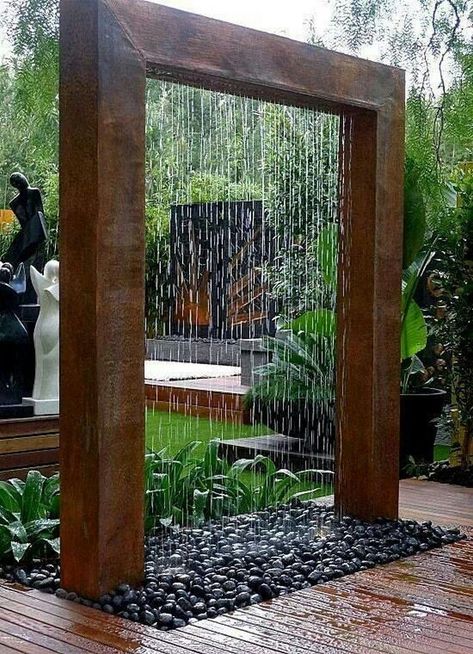 Taman Air, Backyard Water Feature, Waterfalls Backyard, Water Fountains Outdoor, Outdoor Fountain, Diy Water, Water Walls, Fountains Outdoor, Kraf Diy