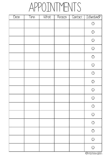 I made this printable because I almost never use my calendar right away when I am at the doctor’s office and they tell me when my next appointment is. If you do end up using these I would love to see pictures. Tag me on Instagram @wenduhh_plans or #mswenduhhblog Please do NOT share the actual … Read more... Helpful Printables, Life Management Binder, Medical Printables, Medical Binder Printables, A6 Planner, Printable Forms, Medical Binder, Emergency Binder, Appointment Calendar