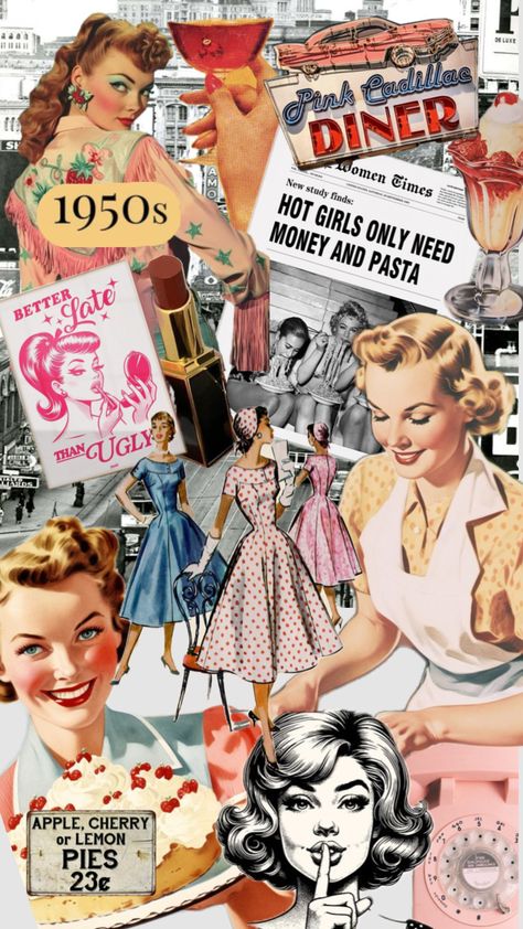 1950s Magazine Ads, 1950’s Party, 1955 Aesthetic, 50s Collage, 1950s Moodboard, 50s Housewife Aesthetic, 1950s Housewife Aesthetic, 1950s Collage, Vintage 1950s Aesthetic