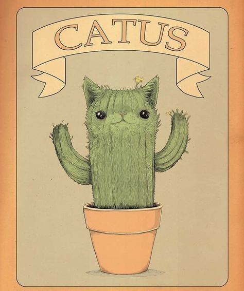 Blank Stare, Cactus Tattoo, Cactus Cat, Cat Lounge, Cat Plants, Consciousness Art, Alley Cat, Cactus Art, Cute Face