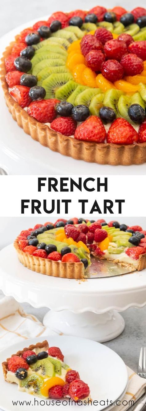 French Fruit Tart Recipe, Fruit Tart Glaze, French Fruit Tart, Tart Glaze, Fruit Tart Recipe Easy, Tart Desserts, Easy Fruit Tart, Desserts Pie, Fruit Pastry