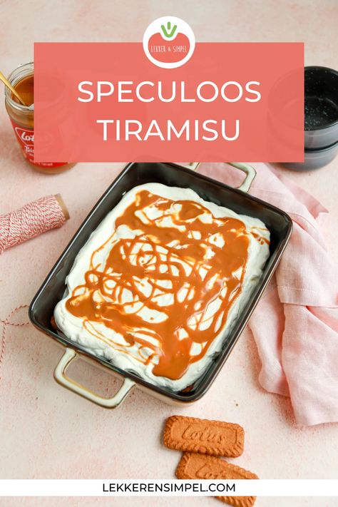 Speculoos tiramisu | Super makkelijk te maken! | Lekker en Simpel Trendy Recipes, Tiramisu Recept, High Tea, Delicious Food, Cooking And Baking, Pie, Yummy Food, Snacks, Baking