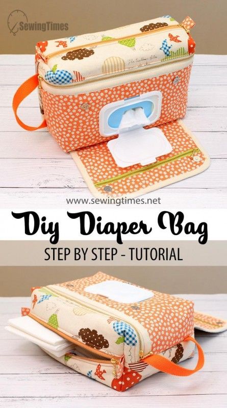 Sew a DIY Diaper Bag — AllSewingIdeas Diaper Bag Sewing Pattern, Diy Laptop Bag, Diy Diaper Bag, Wipe Dispenser, Diy Clutch Bag, Baby Nappy Bags, Wipe Holder, Diaper Storage, Diy Travel Bag