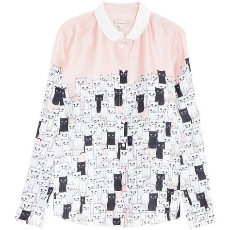 PAUL & JOE SISTER Cat Print Shirt (2 905 ZAR) ❤ liked on Polyvore featuring tops, white cat shirt, cat shirt, white top, button front tops and white button shirt Layering Shirts, White Button Shirt, Top Cat, Button Shirts, Paul Joe, Paul & Joe, Layered Tops, Cat Shirt, Tailored Shirts