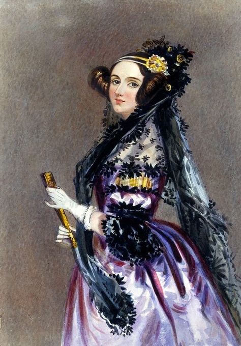 Ada Lovelace - First Programmer In History Charles Babbage, Michael Faraday, Ada Lovelace, Alan Turing, Computer Programmer, Today In History, Vintage Art Prints, Famous Women, Vintage Artwork