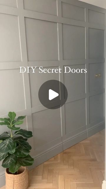 Vertical Shiplap Hidden Door, Wainscoting Secret Door, Secret Wall Door, Hidden Door Ideas Modern, Hidden Door Wall Panelling, Hidden Door Paneling, Murphy Door Diy, Secret Bedrooms Hidden Rooms, Secret Closet Door