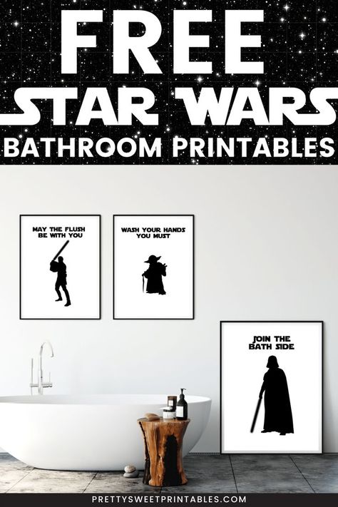 free star wars bathroom printables Starwars Bathroom Signs, Star Wars Bathroom Art, Star Wars Bathroom Signs, Star Wars Bathroom Ideas, Star Wars Bathroom Decor, Star Wars Themed Bathroom, Star Wars Printables Free, Star Wars Boys Room, Star Wars Wall Decor