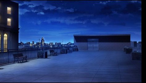 Anime Rooftop Background Night Gacha, Gacha Backgrounds School Roof, School Rooftop Night, Anime Backgrounds Rooftop, Anime Houses, Gacha Background, Terrace Building, Classroom Background, Gacha Backgrounds