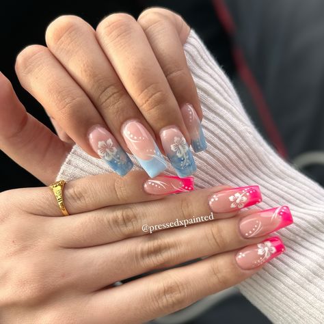 best friends that get matching nails 🌸🦋 available for order! #gelnails #gelpolish #pressonnails #pressonsforsale #gelxnails #gelx #nailstagram #custompressonnails #nails #nailsofinstagram #nailsnailsnails #apresgelx #smallbusiness #nailart #nailaddict #nailtech #nails💅 #pressonnailset #explore #explorepage #explorepage✨#summernails #y2k #y2knails #hibiscusnails #vacationset #vacationnails #birthdaynails #birthdayset #pressedxpainted Matching Nails With Bff, Matching Nails With Best Friend, Matching Nails, With Best Friend, Heart Iphone Wallpaper, Y2k Nails, Vacation Nails, Birthday Nails, Girly Art