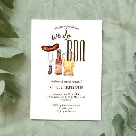 We do BBQ barbecue bridal shower couples shower Invitation - Great Barbecue Summer Couple Shower Themes, Summer Couples Shower Ideas, Couples Shower Bbq Theme, Jack And Jill Party Ideas Couple Wedding Showers, Bbq Couples Wedding Shower Ideas, Co Ed Bridal Shower Ideas Themed, Co Ed Wedding Shower Ideas Themes, Bbq Bridal Shower Ideas, I Do Bbq Ideas