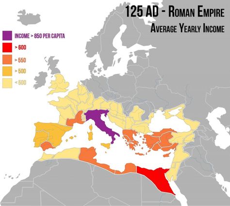 Average yearly income in the Roman empire Etruscan Art, Roman Britain, Geography Map, Amazing Maps, Classical Antiquity, The Roman Empire, Southern Europe, Ancient Egyptian Art, Alternate History