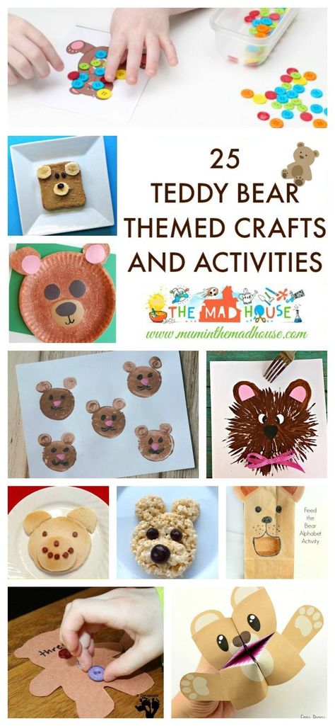 25 Teddy Bear Themed Crafts and Activities - Celebrate National Teddy Bear Day… Where’s My Teddy Activities, Bear Sensory Activities, Teddy Bear Activities For Preschool, Teddy Bear Activities, Big Book Activities, Bear Crafts Preschool, National Teddy Bear Day, Bear Activities, Bears Preschool