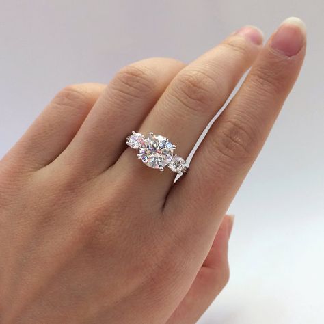 Ring 3 Stone, 3 Stone Engagement Rings, Three Stone Engagement Ring, Engagement Ring White Gold, Round Cut Engagement Rings, Moissanite Wedding Rings, Engagement Rings Round, Stone Engagement Ring, Three Stone Engagement