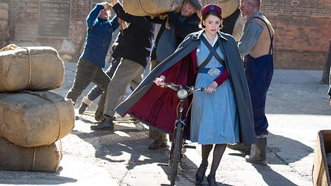 https://flic.kr/p/2nguzfr | Call The Midwife-16-call_midwife5_seas2_nurse_bike | From the web. Clever Costumes, Cape Costume, Call The Midwife, Wizarding World, Costume Ideas, My Family, Cape, Bike