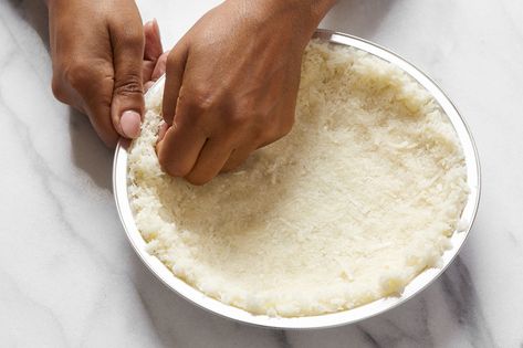 This Easy Coconut Macaroon Crust Will Improve Any Tart | Epicurious Coconut Tart Recipe, Coconut Pie Crust, Coconut Macaron, Coconut Macaroons Easy, Tart Crust, Chocolate Ganache Tart, Coconut Macaroon, Coconut Macaroons Recipe, Coconut Tart