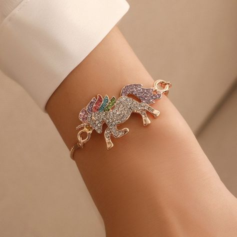 Fashion Diamond Colorful Unicorn Pendant Bracelet , #Sponsored, #Colorful, #Diamond, #Fashion, #Bracelet, #Pendant #affiliate Unicorn Bracelet, Glitter Unicorn, Unicorn Pendant, Horse Jewelry, Jewelry Bracelets Gold, Rainbow Bracelet, Stil Elegant, Beaded Anklets, Holiday Jewelry