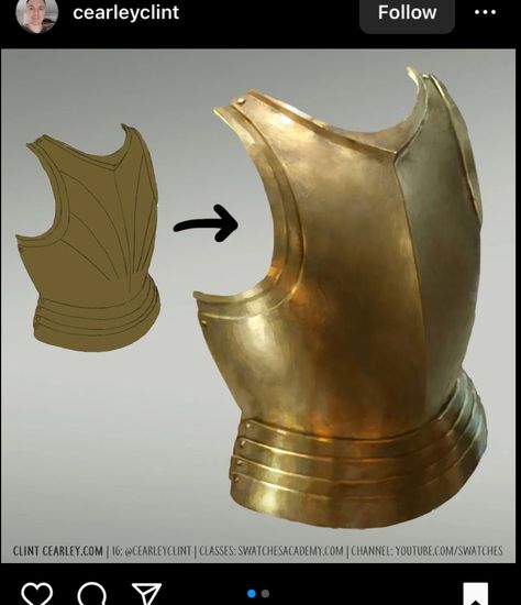 Digital Art Gold Tutorial, How To Render Metal, How To Paint Gold Digital, How To Render Gold Digital, How To Draw Gold, Armor Painting Tutorial Digital Art, Shading Metal, Metal Texture Digital Painting, Gold Armor Art