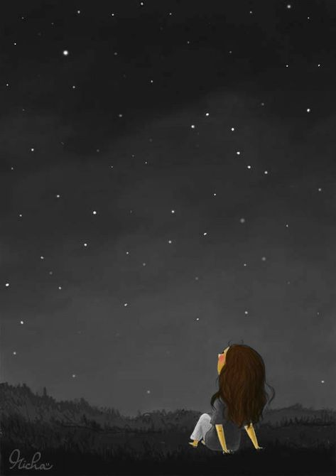 Lonely Photo Ideas Cartoon, Girl Looking Up At Sky, Lonely Photo Ideas, Dark Room Photography, Easy Rangoli Designs Videos, Cartoons Dp, Vintage Illustration Art, Pretty Wallpapers Tumblr, Alone In The Dark