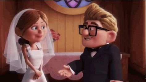 Up Wedding GIF - Up Wedding Pixar - Discover & Share GIFs Up Carl Y Ellie, Wedding Quiz, Up 2009, Up Pixar, Gif Disney, Disney Up, Wedding Movies, Pixar Characters, Disney Gif